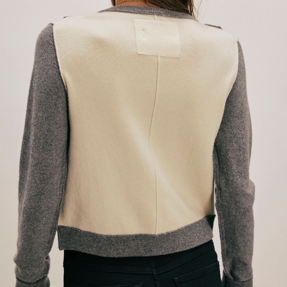 Free People We the Free Loui Embellished Cardi Grey Combo - Picture 2 of 7